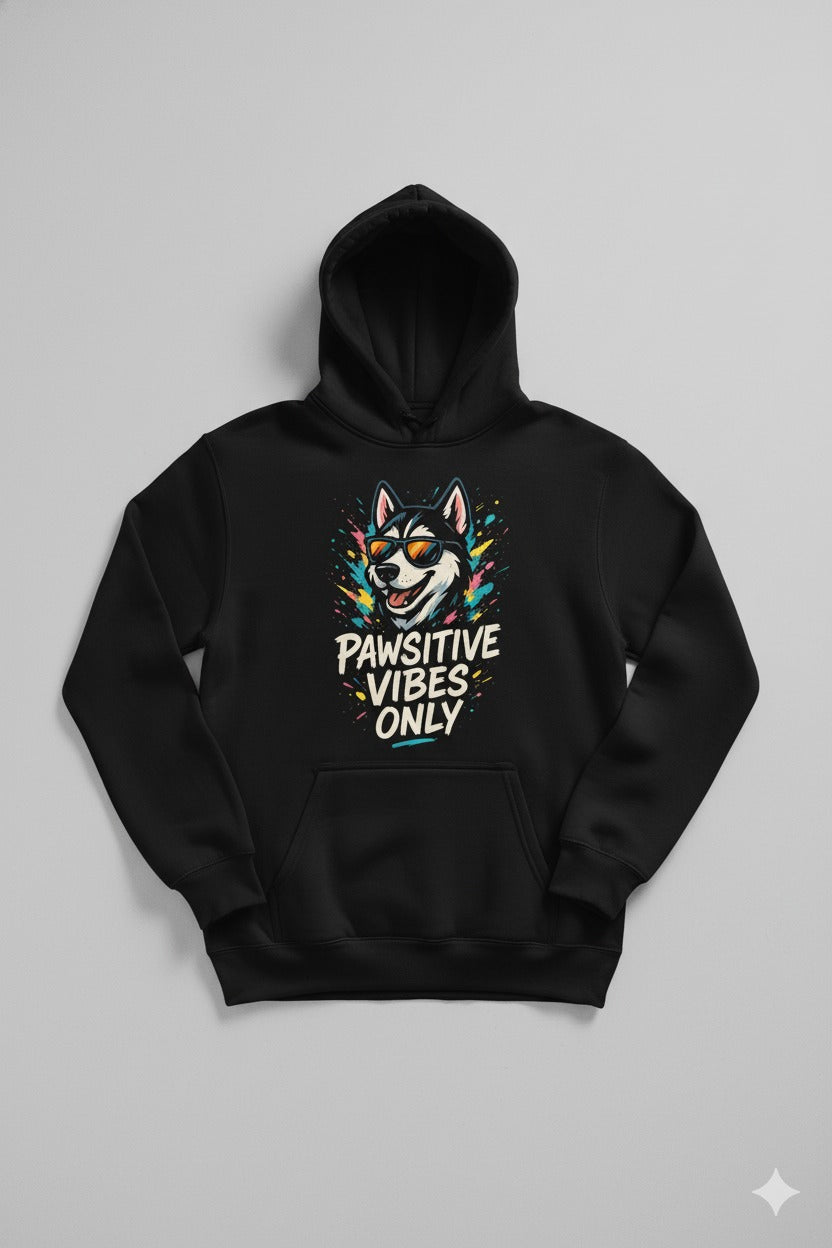 Pawsitive Vibes Only — Husky Hoodie (Premium Winter Edition)