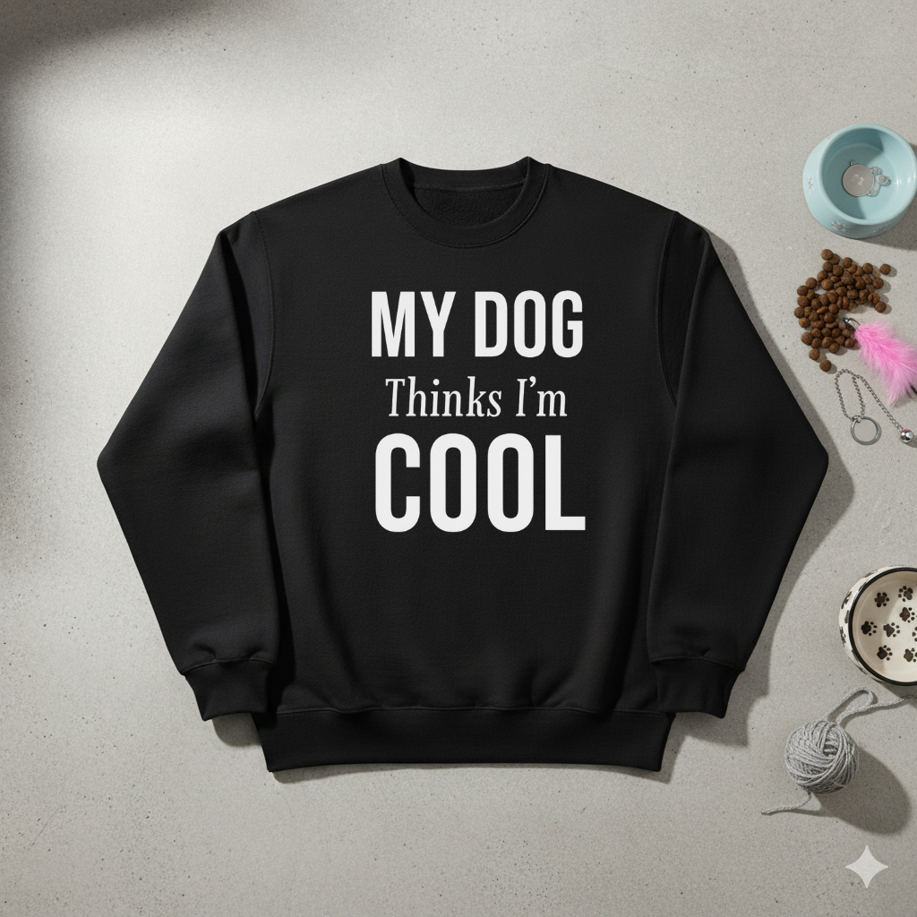 ⭐ VibeCore™ “My Dog Thinks I’m Cool” Premium Winter Sweatshirt