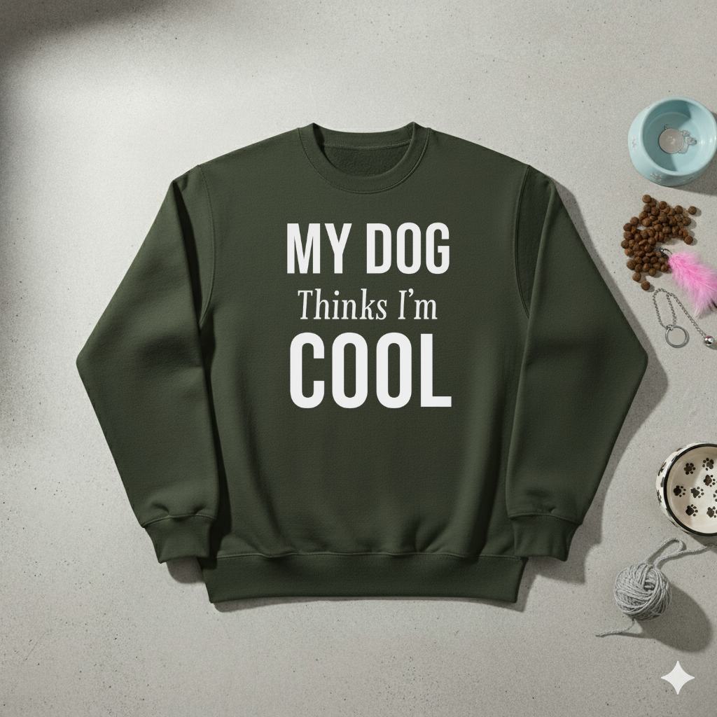 ⭐ VibeCore™ “My Dog Thinks I’m Cool” Premium Winter Sweatshirt