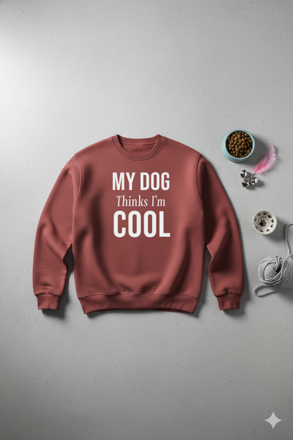 ⭐ VibeCore™ “My Dog Thinks I’m Cool” Premium Winter Sweatshirt