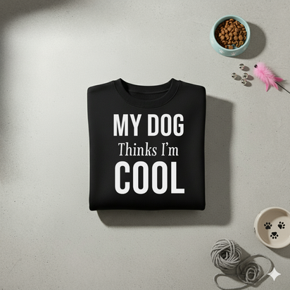 ⭐ VibeCore™ “My Dog Thinks I’m Cool” Premium Winter Sweatshirt