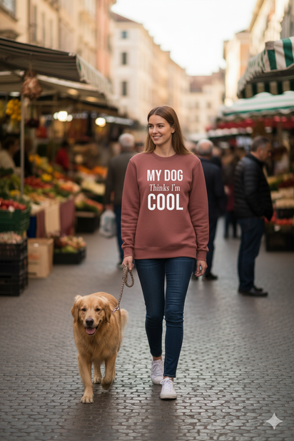 ⭐ VibeCore™ “My Dog Thinks I’m Cool” Premium Winter Sweatshirt