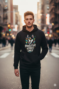 Pawsitive Vibes Only — Husky Hoodie (Premium Winter Edition)