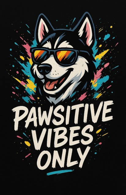 Pawsitive Vibes Only — Husky Hoodie (Premium Winter Edition)