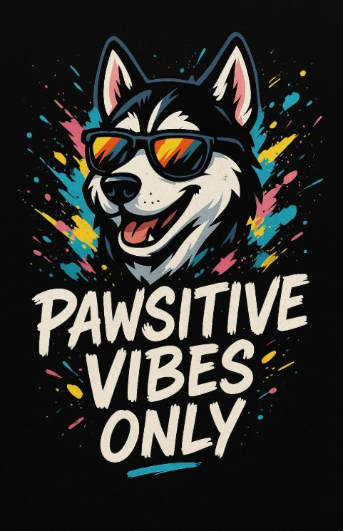 Pawsitive Vibes Only — Husky Hoodie (Premium Winter Edition)