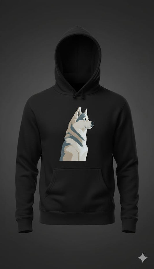 Husky Side Profile Hoodie — Winter Streetwear Collection